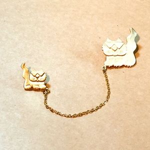 SIGNED J.J Jonette Jewelry Cool Cats Brooch Set